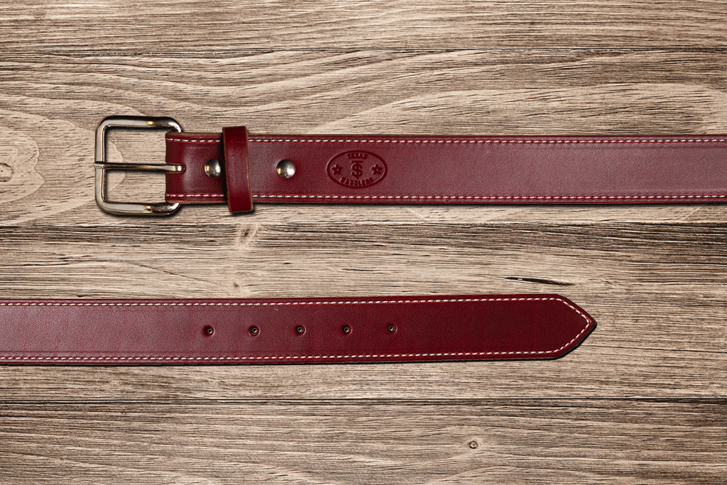Burgundy Latigo Belt - Hats by Bru