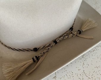 5 Strand Horse Hair Hatband with double tassels - Hats by Bru