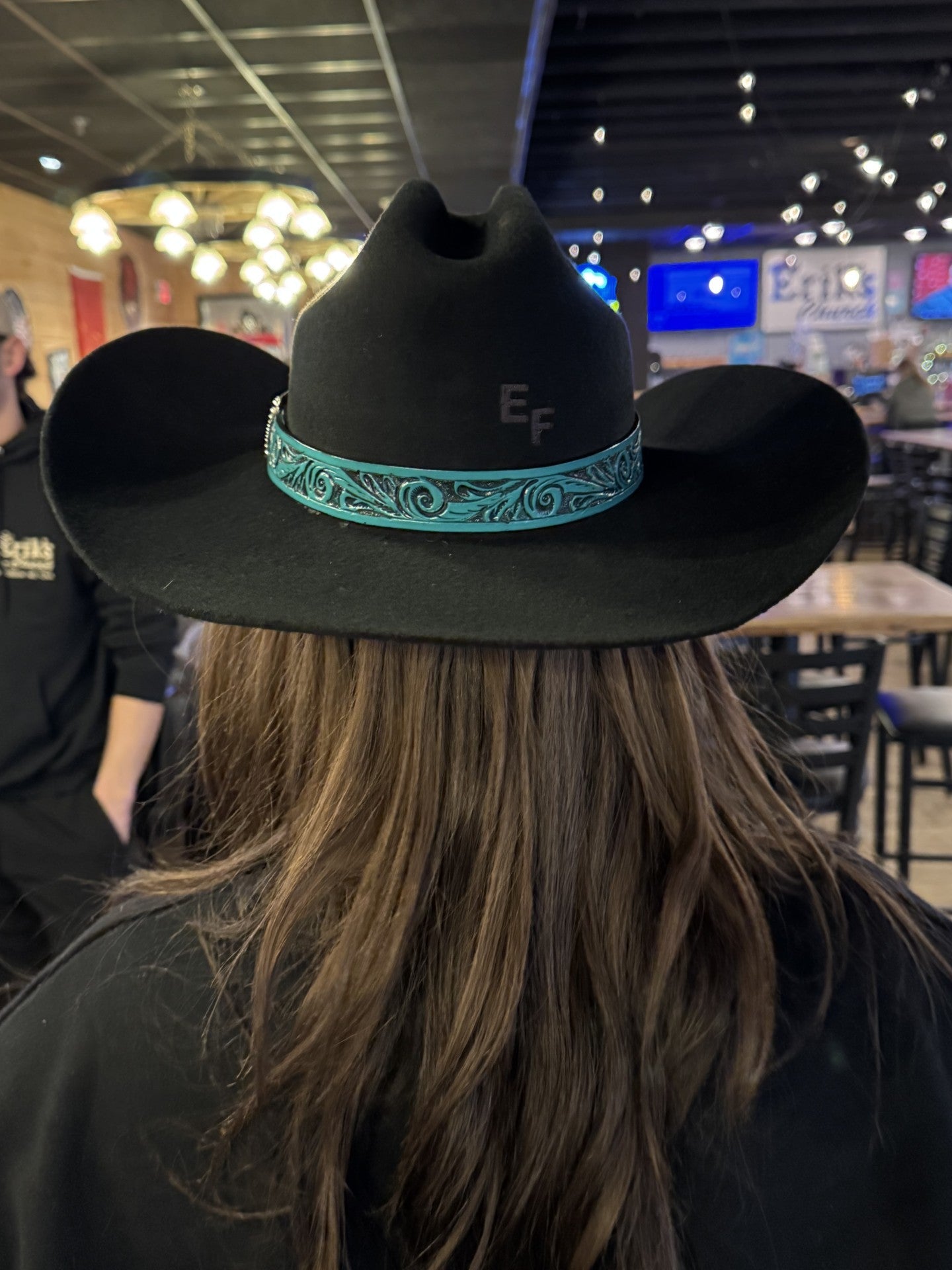 Hand Tooled Leather Hat Band (1 inch) - Hats by Bru