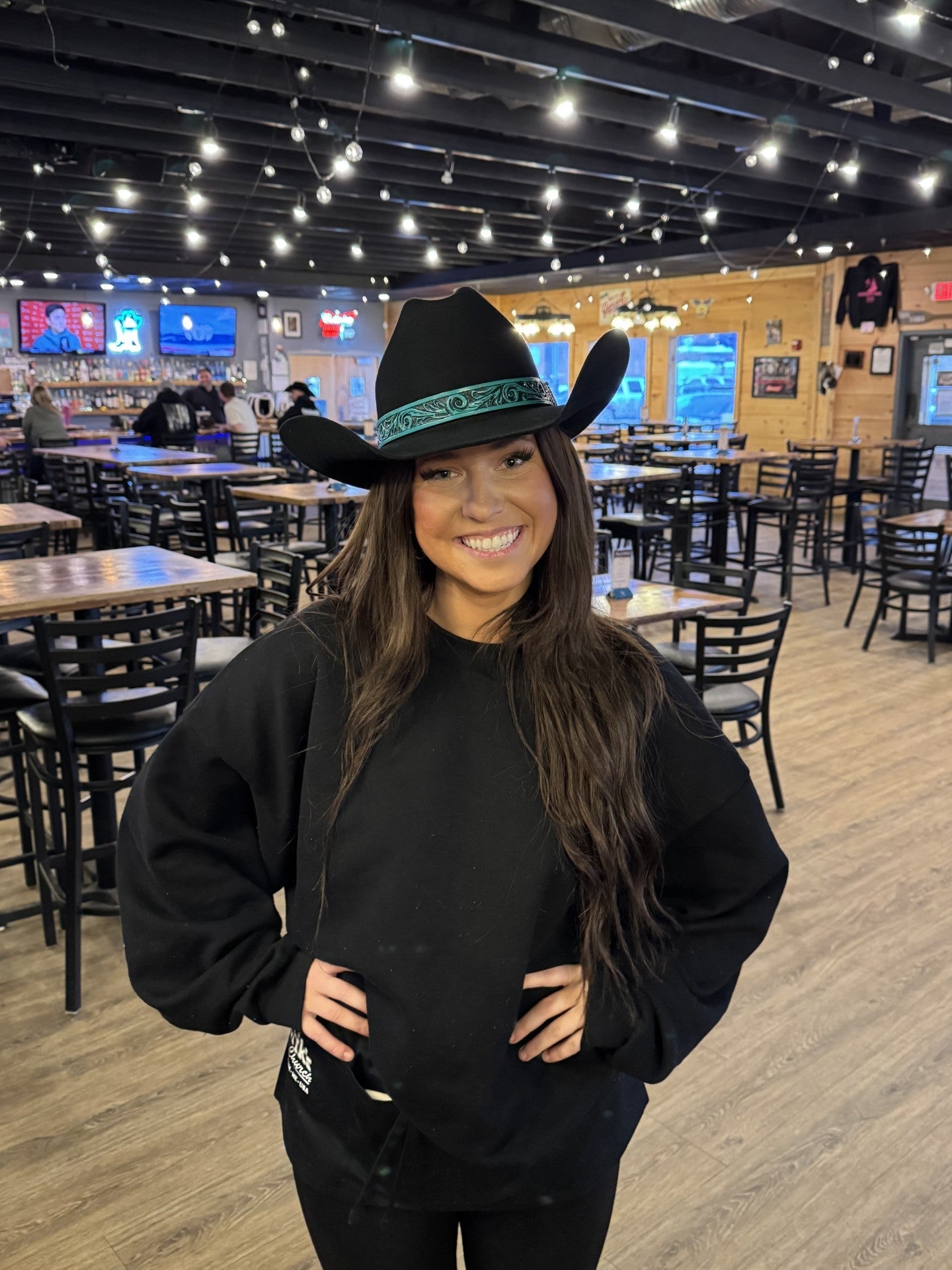 Hand Tooled Leather Hat Band (1 inch) - Hats by Bru