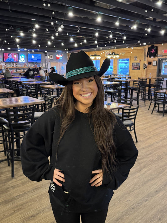 Hand Tooled Leather Hat Band (1 inch) - Hats by Bru