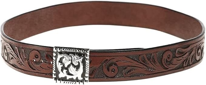 Hand Tooled Leather Hat Band (1 inch) - Hats by Bru