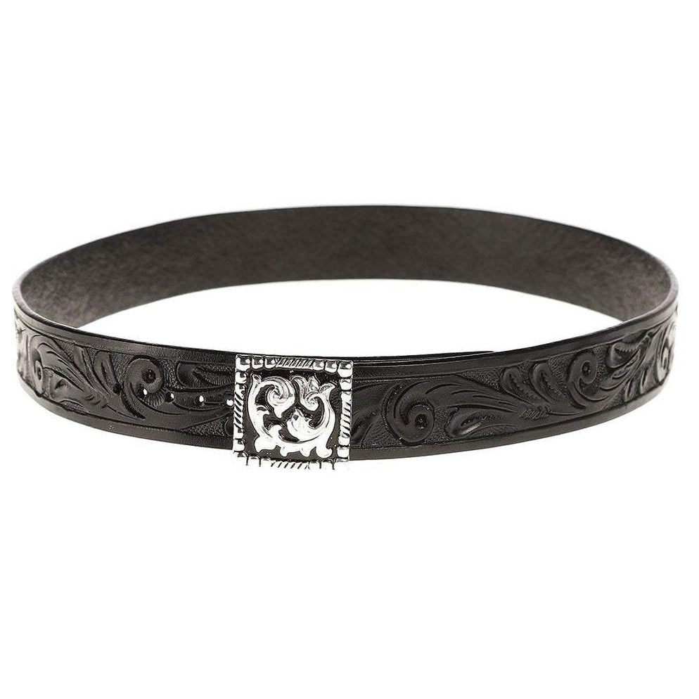 Hand Tooled Leather Hat Band (1 inch) - Hats by Bru