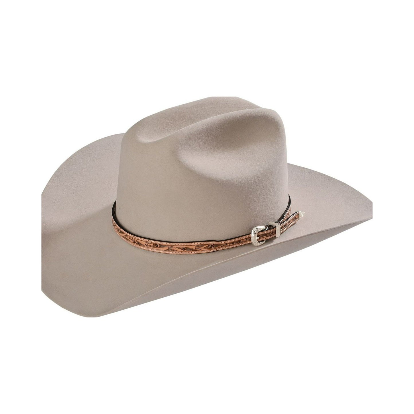 Hand Tooled Leather Hat Band & Buckle Set - Hats by Bru