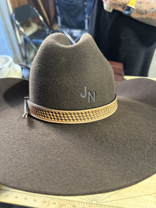 Leather Basketweave Hatband (3/4 inch) - Hats by Bru